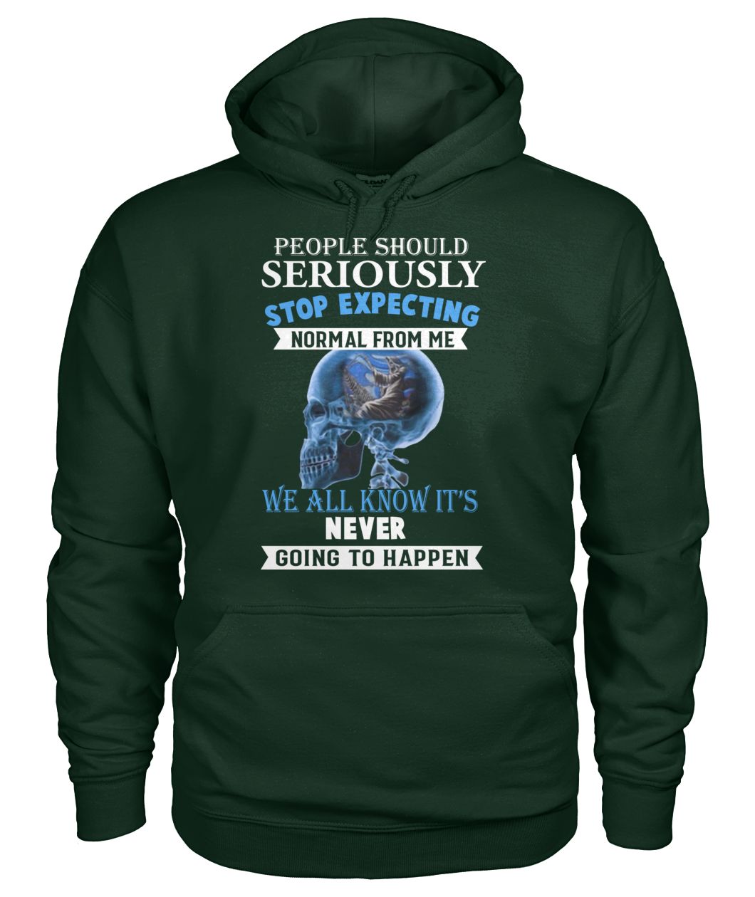 Skull head people should seriously stop expecting normal from me gildan hoodie
