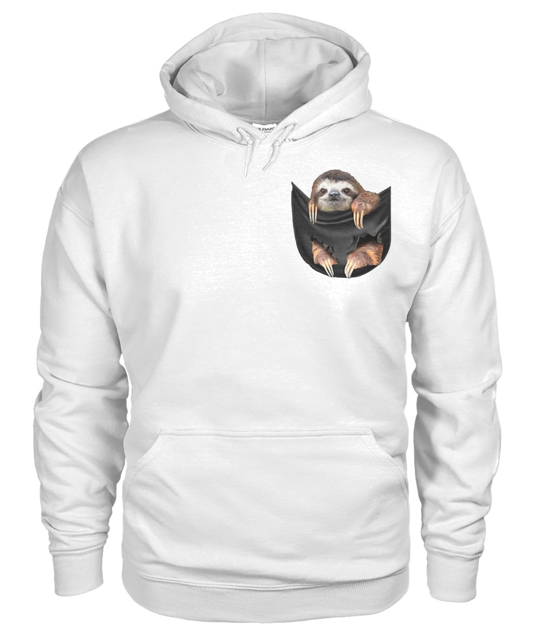 Sloth in the pocket gildan hoodie