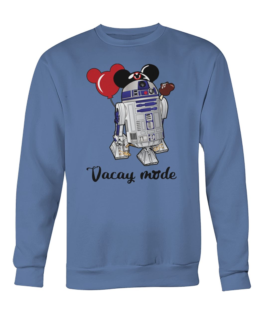 Star Wars R2-D2 vacay mode balloon mickey mouse crew neck sweatshirt