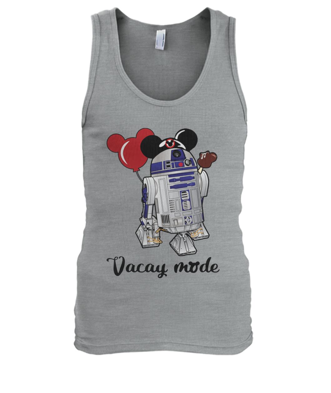 Star Wars R2-D2 vacay mode balloon mickey mouse men's tank top