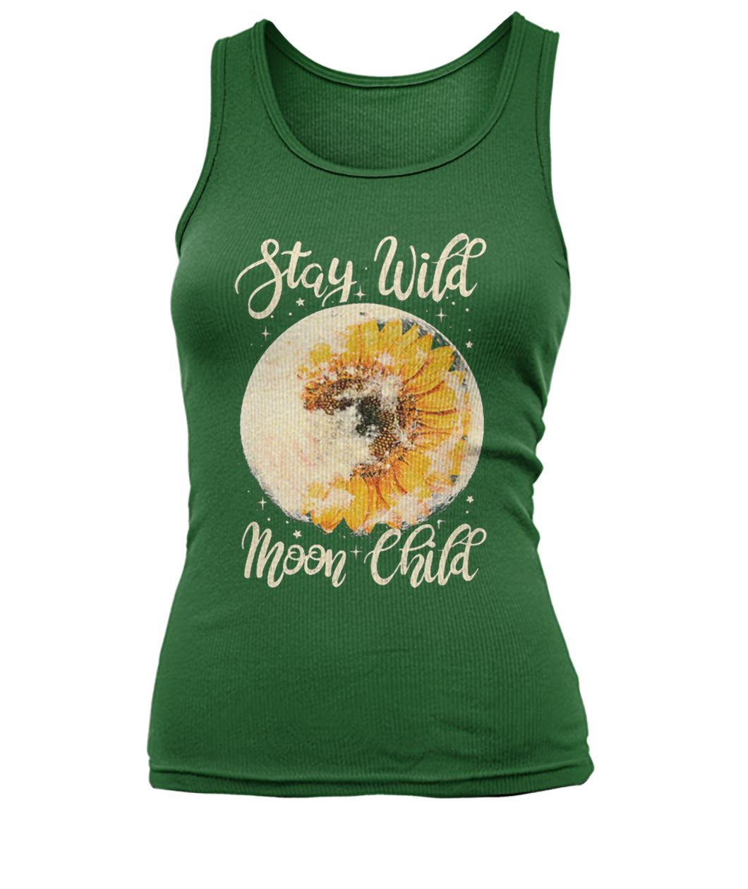 Stay wild moon child hippie sunflower women's tank top
