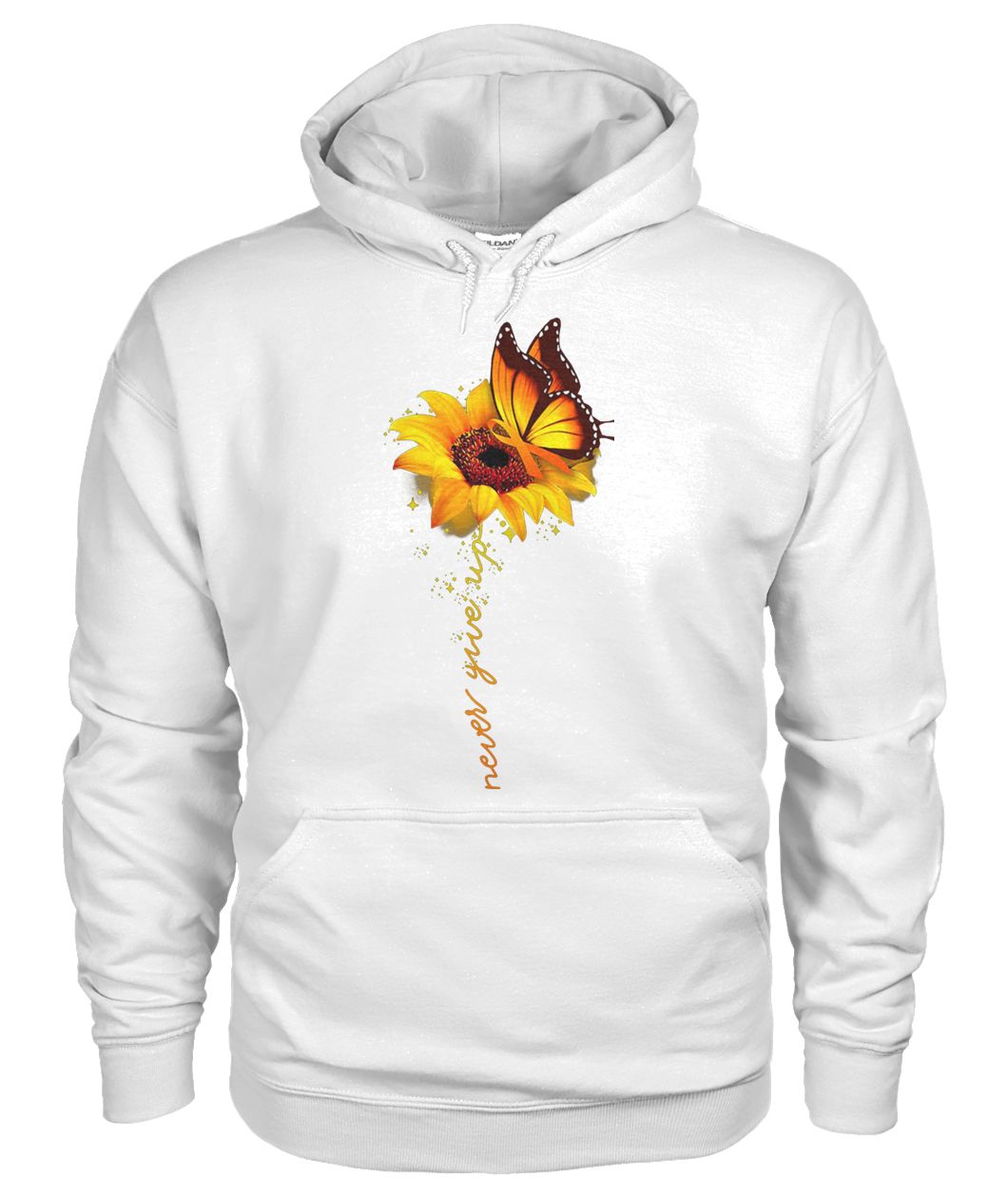 Sunflower butterfly never give up raise multiple sclerosis awareness gildan hoodie