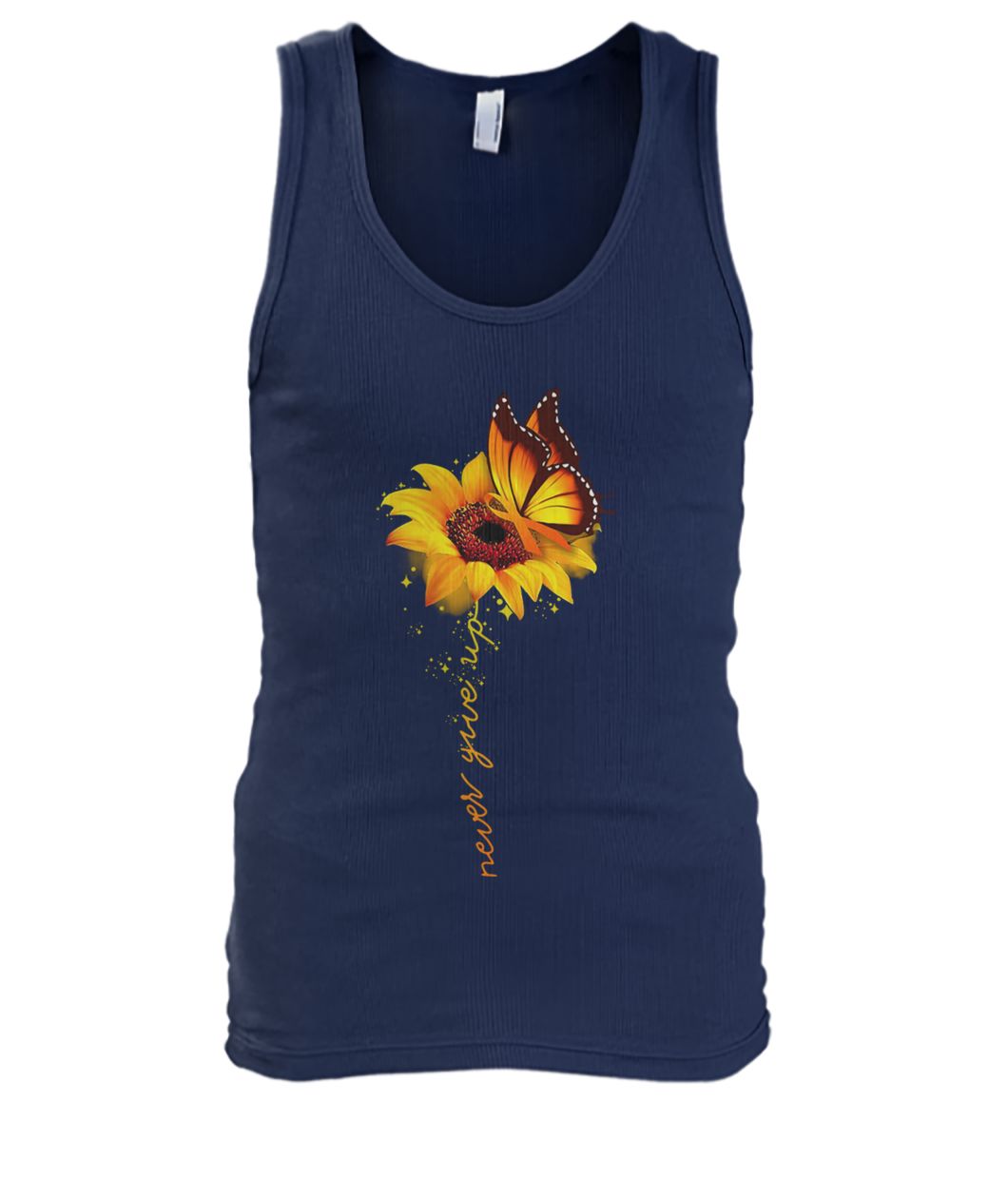 Sunflower butterfly never give up raise multiple sclerosis awareness men's tank top