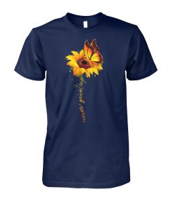 Sunflower butterfly never give up raise multiple sclerosis awareness unisex cotton tee