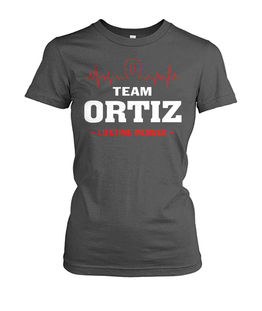 Team ortiz lifetime member women's crew tee