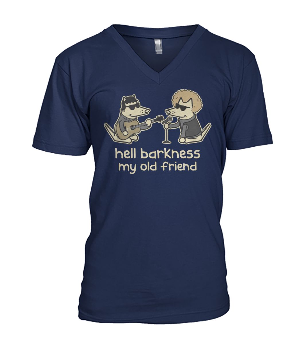 Teddy the dog hell barkness my old friend mens v-neck
