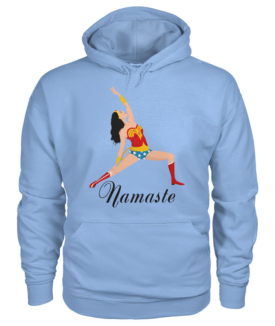 Yoga namaste wonder woman gildan hoodie