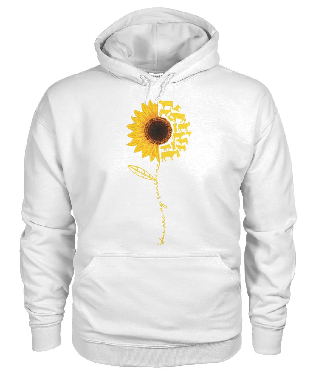 You are my sunshine sunflower cow gildan hoodie