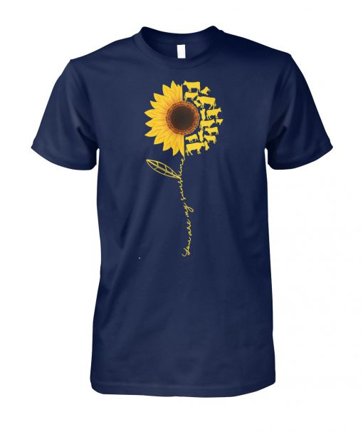 You are my sunshine sunflower cow unisex cotton tee