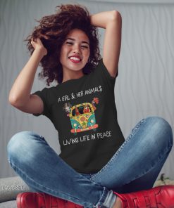 A girl and her animals living life in peace hippie shirt
