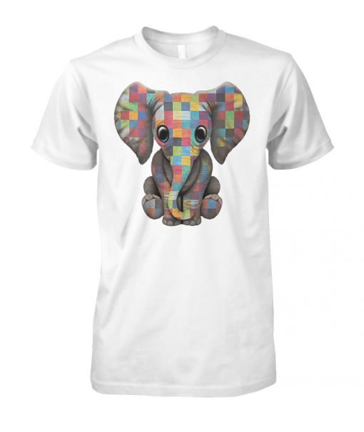 Baby elephant autism awareness unisex cotton tee