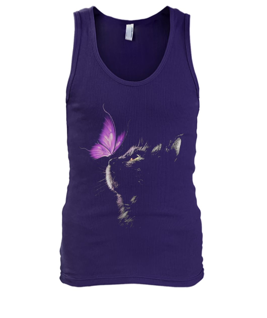 Cat and butterfly men's tank top