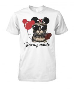 Cat loves mickey mouse vacay mode unisex cotton tee