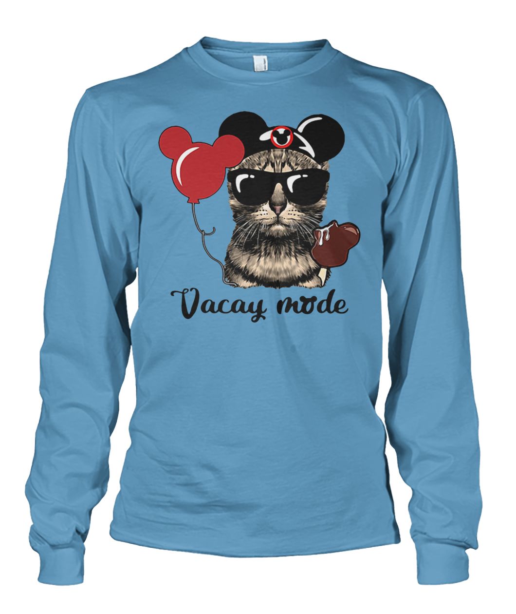 Cat loves mickey mouse vacay mode unisex long sleeve