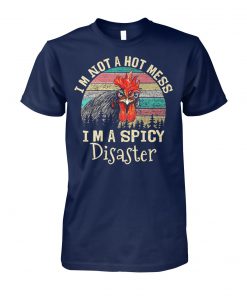 Chicken I'm not a hot mess I'm a spicy disaster vintage mens v-neck