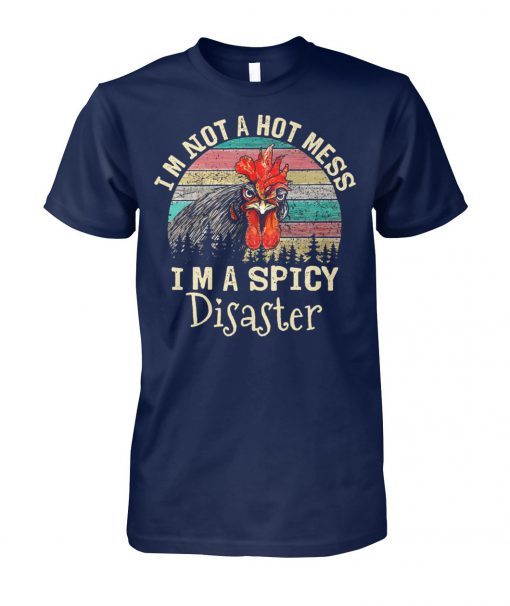 Chicken I'm not a hot mess I'm a spicy disaster vintage mens v-neck