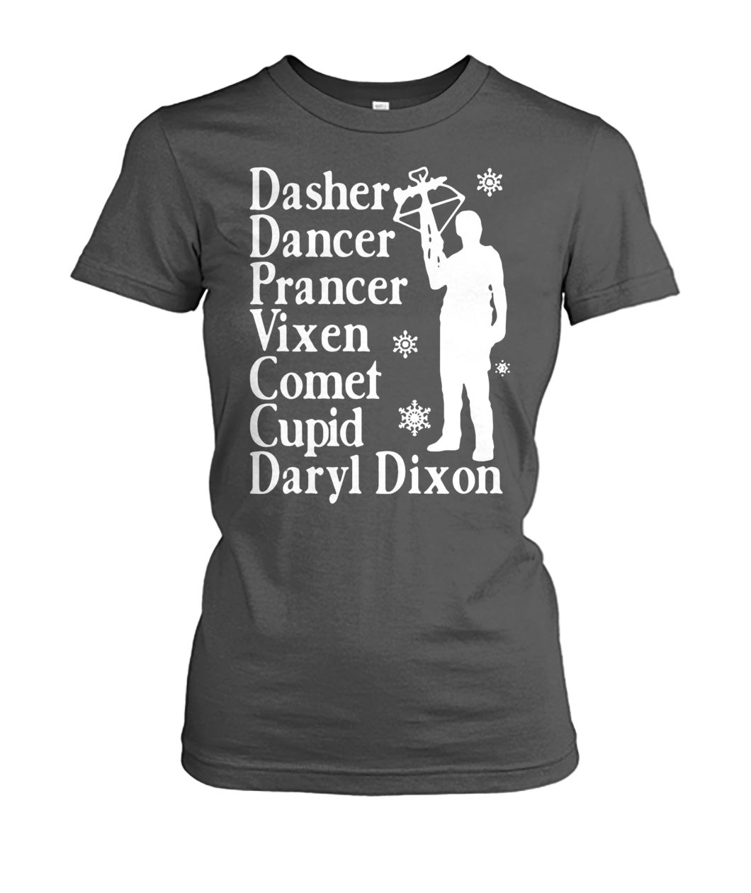 Dasher dancers prancer vixen comet cupid daryl dixon women's crew tee
