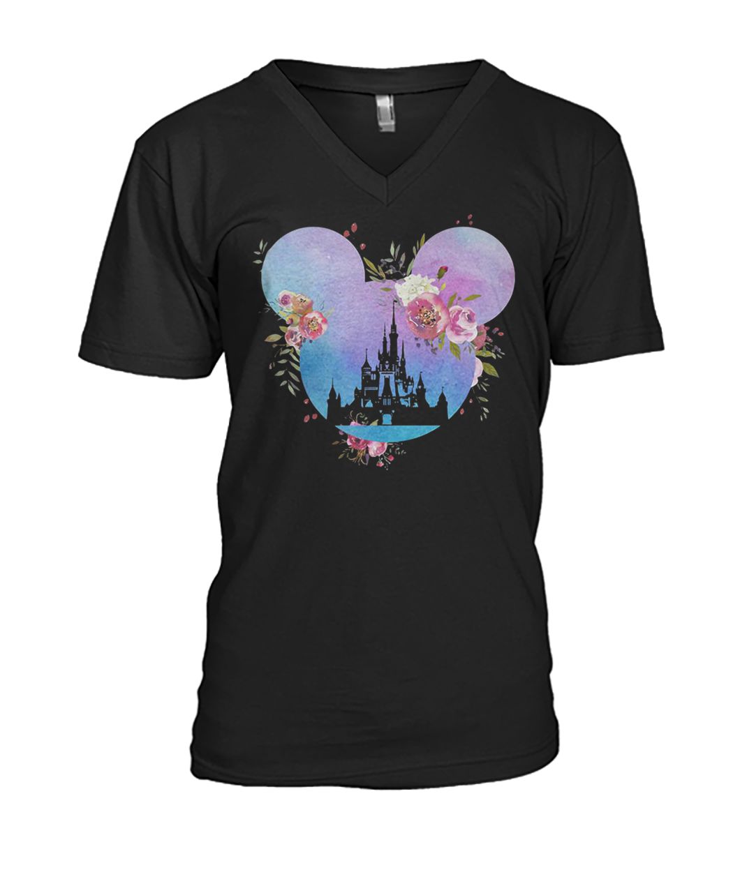 Disney in mickey mouse head floral mickey mens v-neck