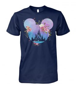 Disney in mickey mouse head floral mickey unisex cotton tee
