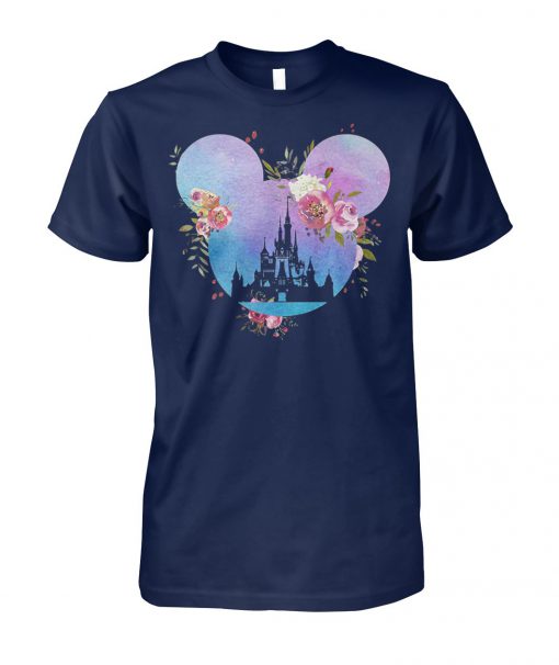 Disney in mickey mouse head floral mickey unisex cotton tee