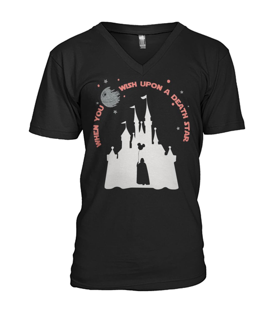 Disney star wars when you wish upon a death star mens v-neck