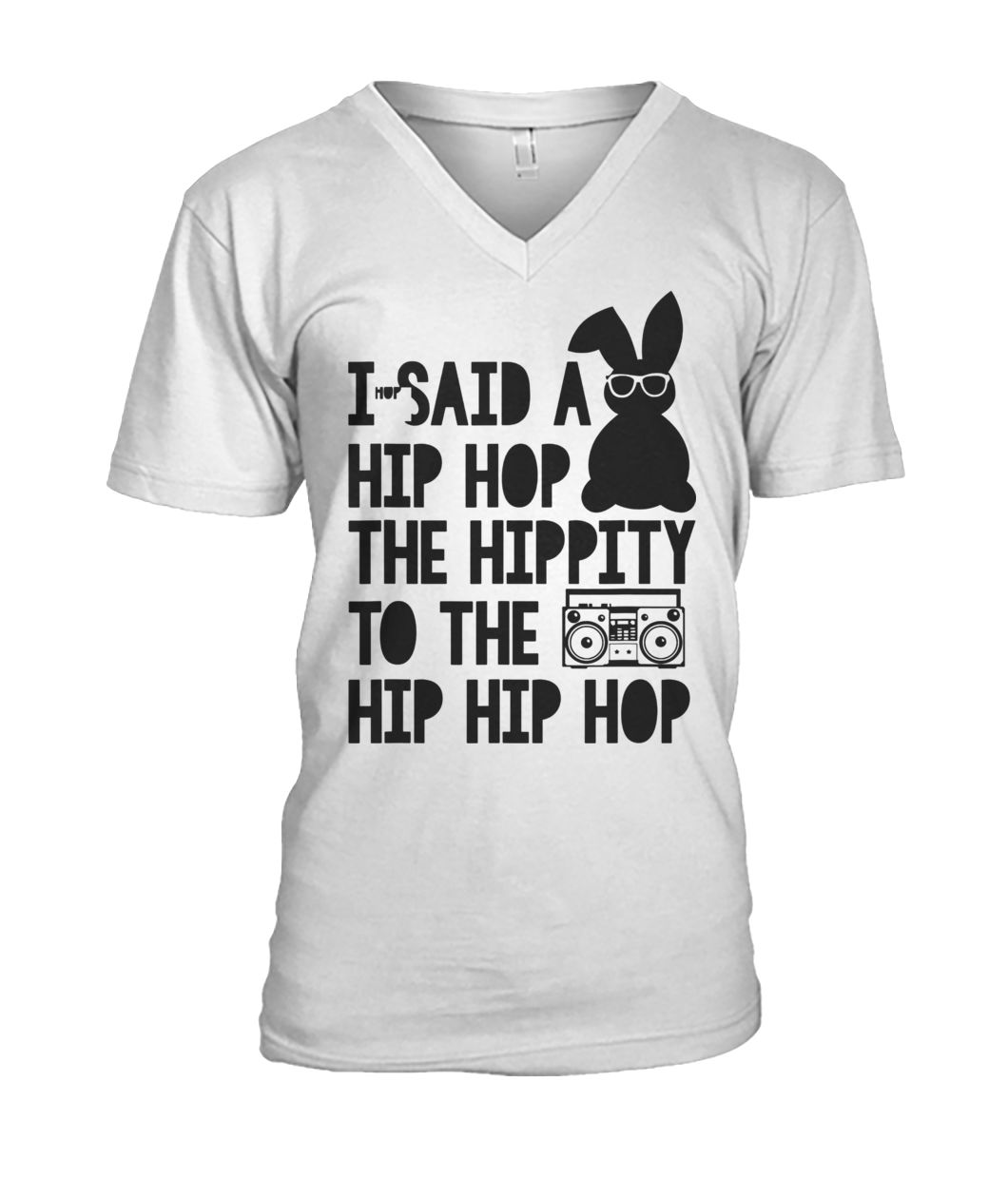Easter bunny I said a hip-hop hippity to the hip hip hop mens v-neck