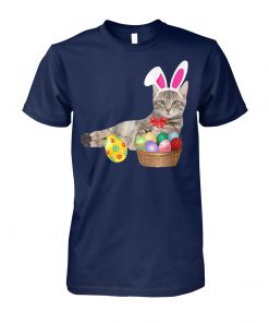 Easter cat bunny ears and eggs unisex cotton tee