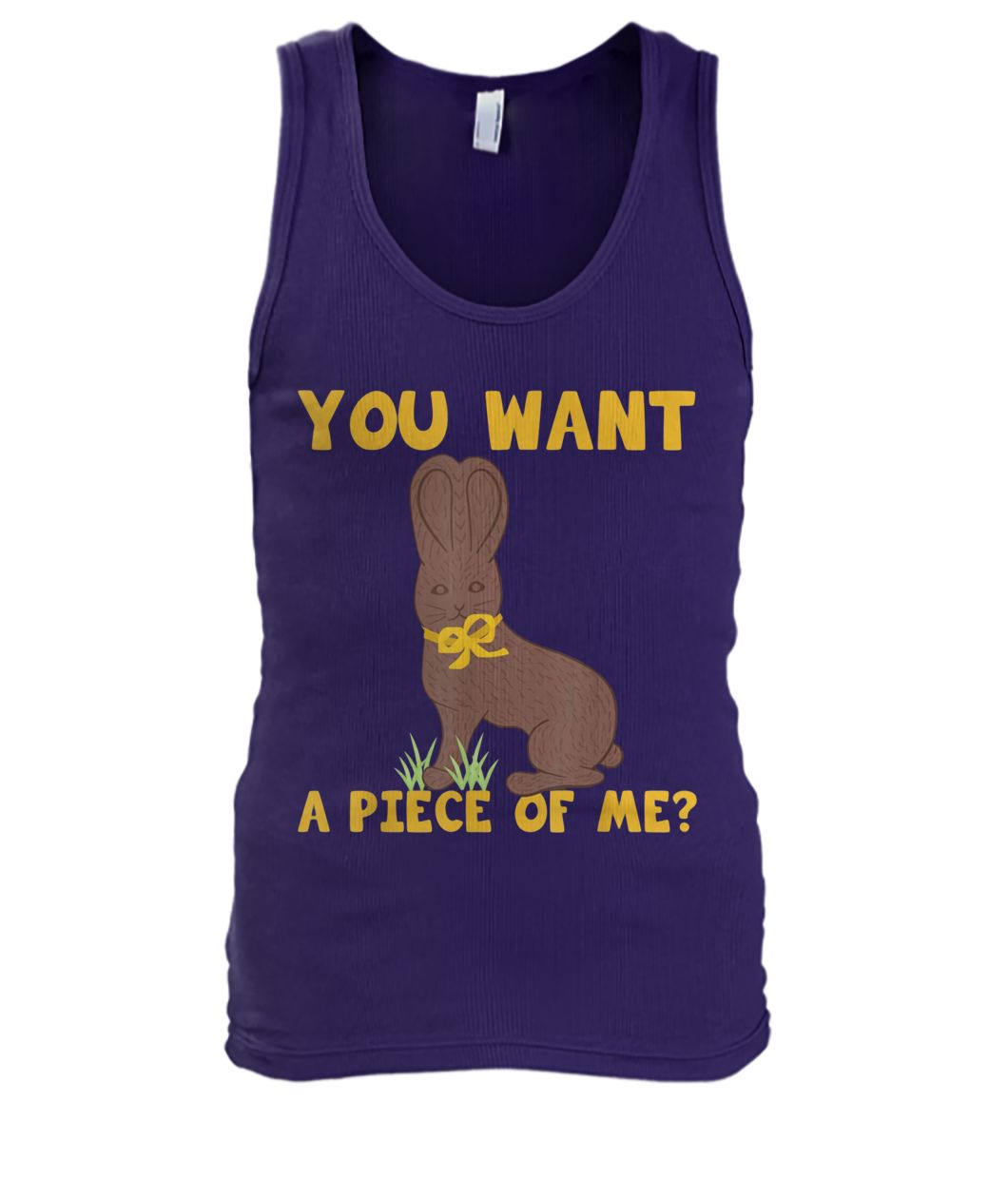 Easter chocolate bunny you want a piece of me men's tank top