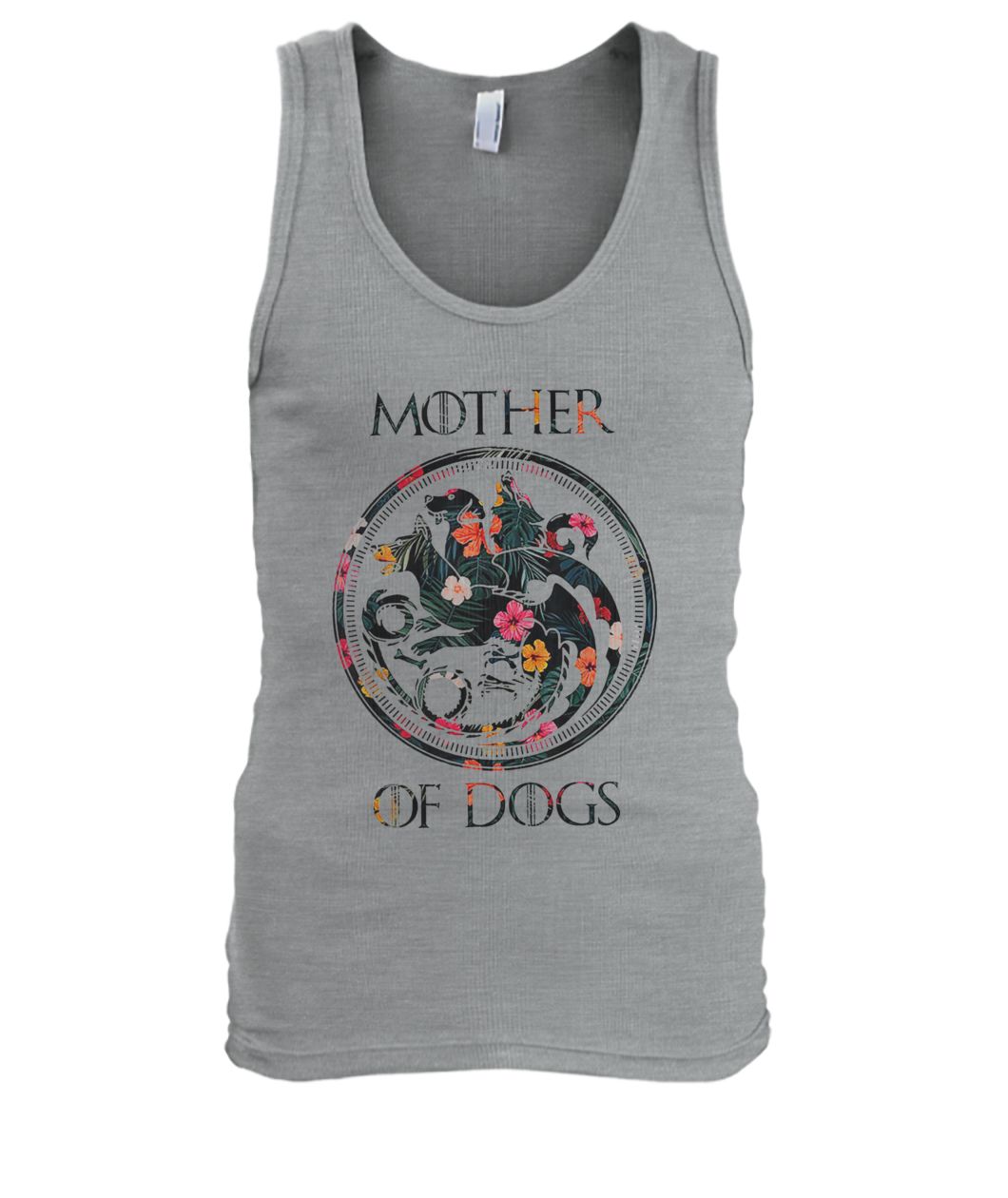 Floral flower game of thrones mother of dogs men's tank top