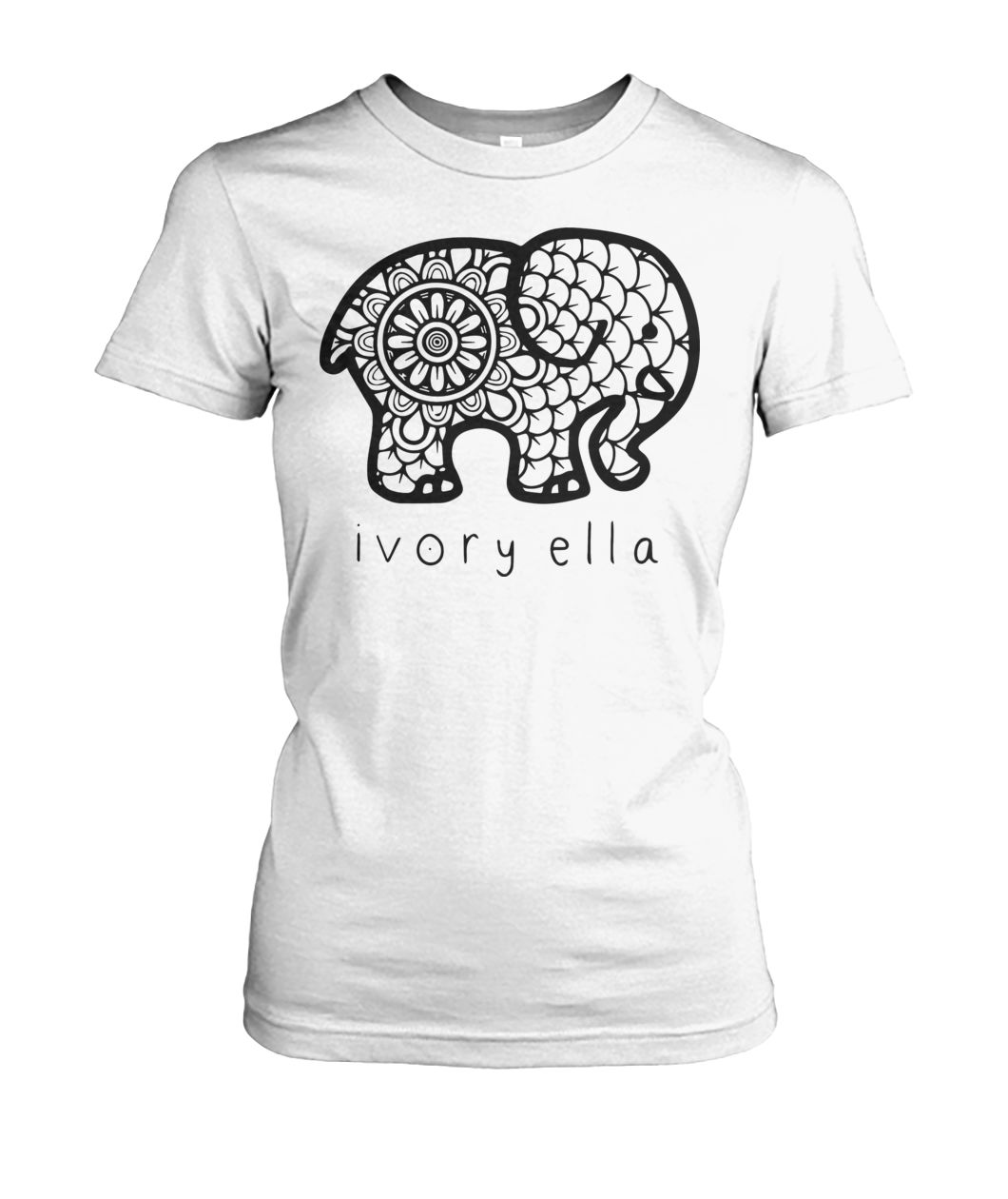 Ivory ella elephant women's crew tee