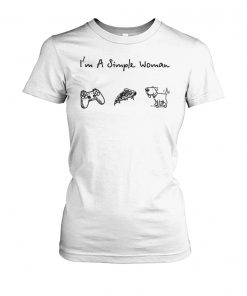 I'm a simple woman I love game pizza and dog women's crew tee