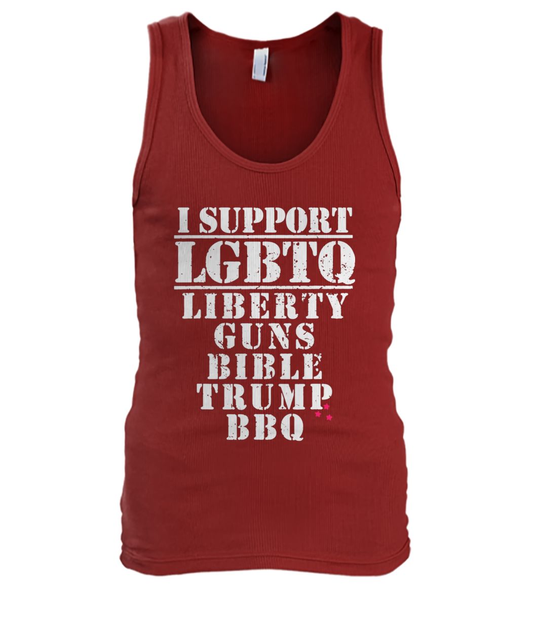 Kentucky bbq I support lgbtq liberty guns bible trump bbq men's tank top