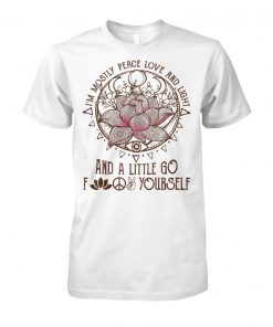 Lotus flower I'm mostly peace love and light and a little yoga unisex cotton tee