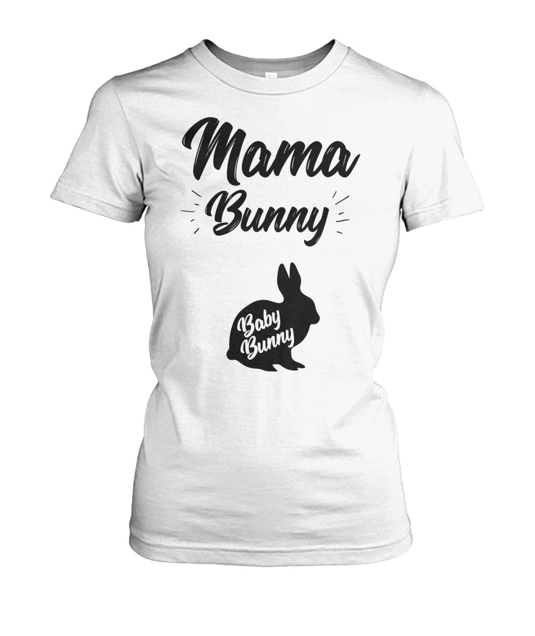 Mama bunny baby bunny easter pregnancy women's crew tee