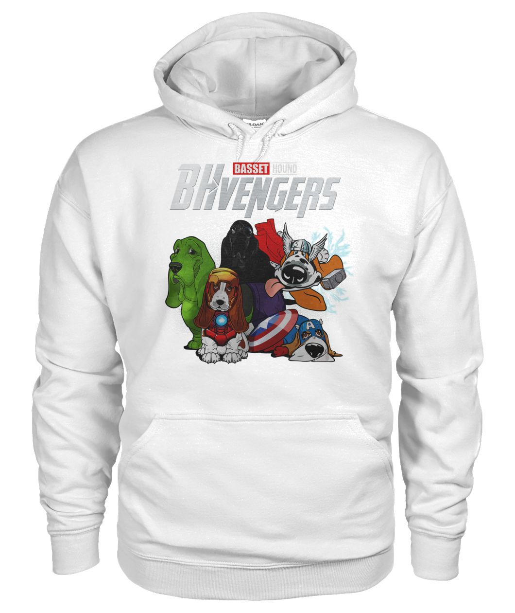 Marvel avengers endgame BHvengers basset hound gildan hoodie