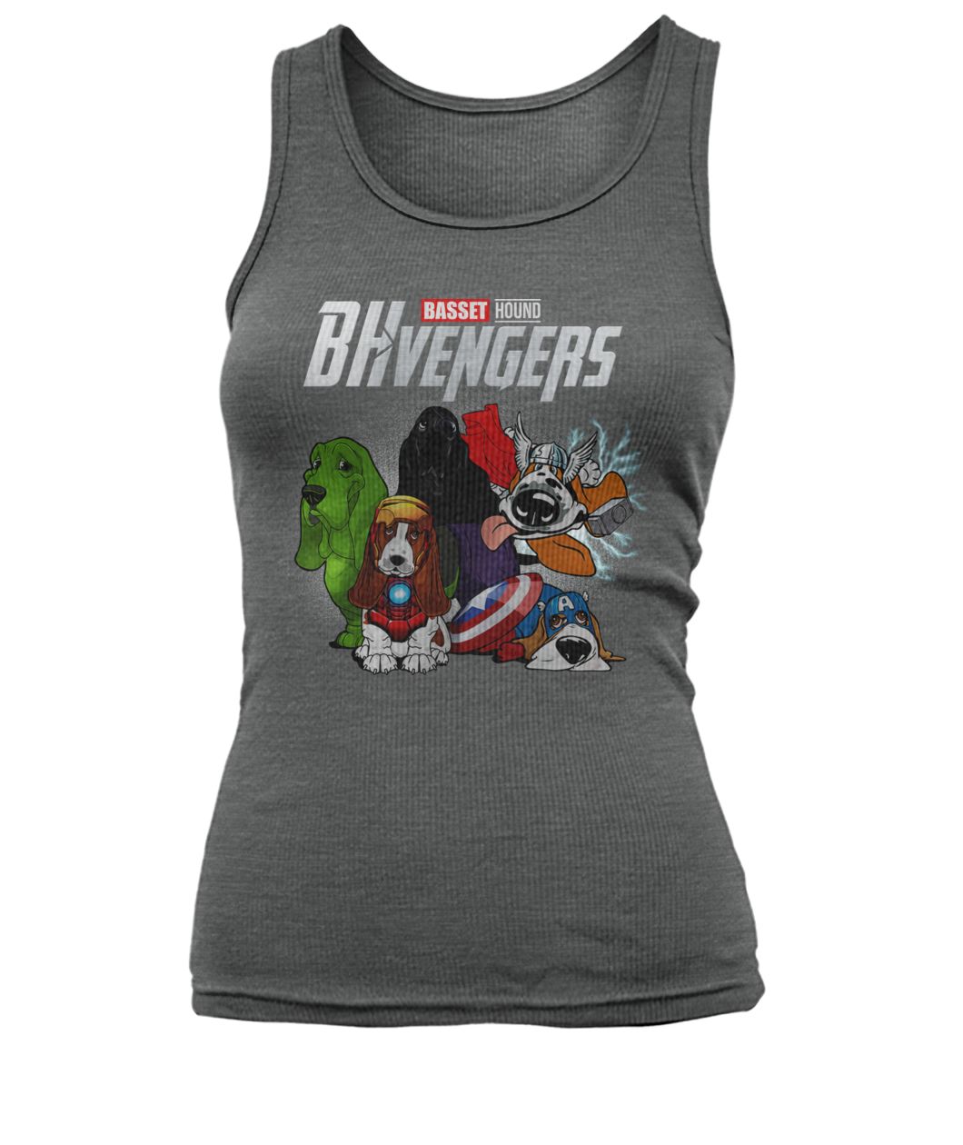 Marvel avengers endgame BHvengers basset hound women's tank top