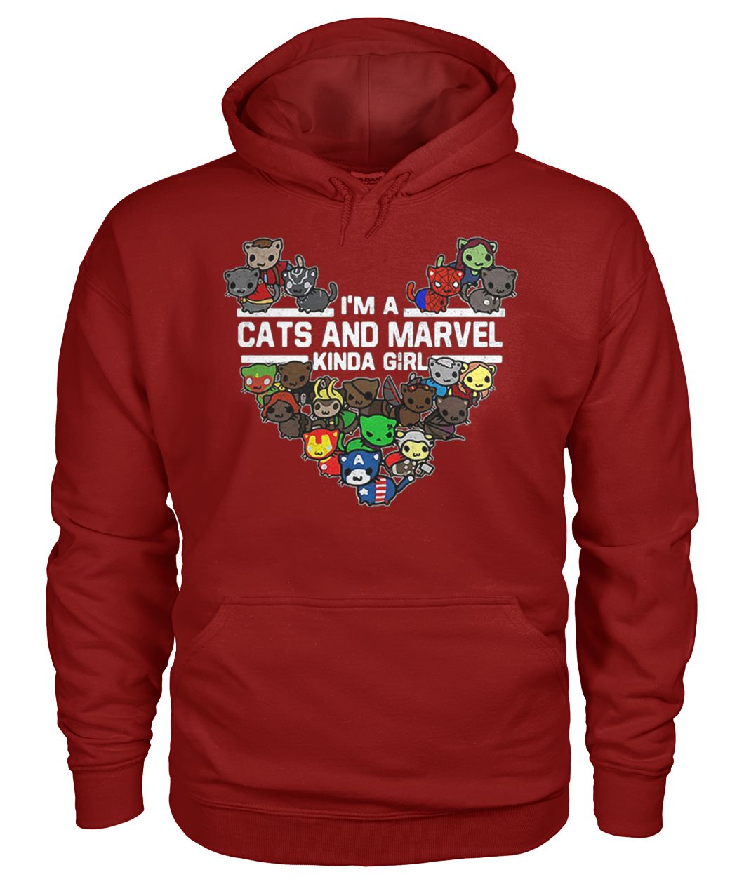 Marvel avengers endgame I'm a cats and Marvel kinda girl gildan hoodie