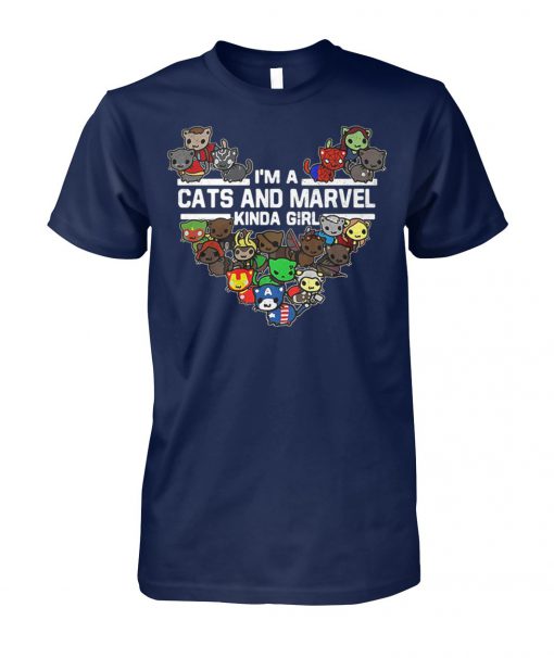 Marvel avengers endgame I'm a cats and Marvel kinda girl unisex cotton tee