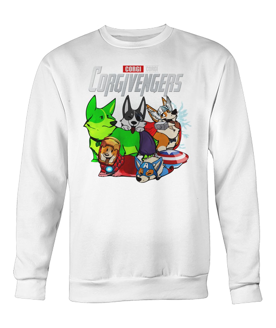 Marvel avengers endgame corgivengers corgi crew neck sweatshirt