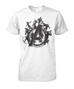 Marvel avengers endgame flying heroes logo graphic unisex cotton tee
