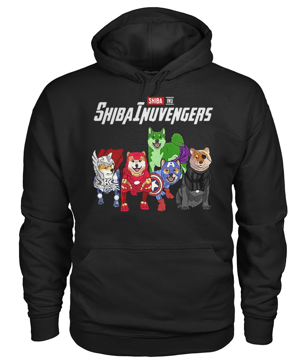 Marvel avengers endgame shibainuvengers shiba inu gildan hoodie
