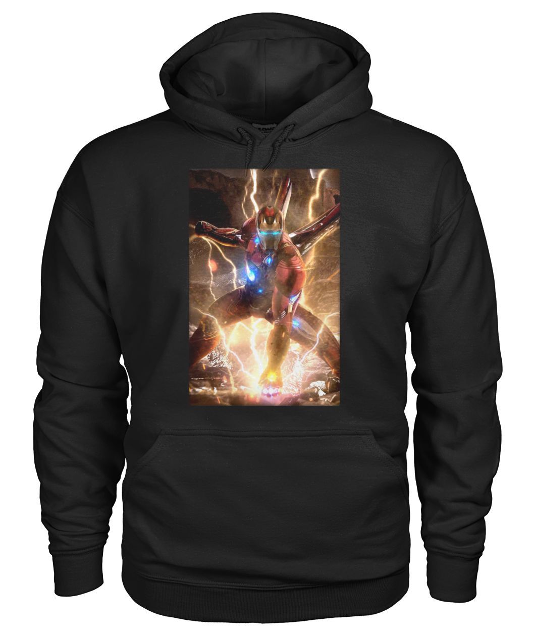 Marvel endgame Iron man with infinity gauntlet gildan hoodie