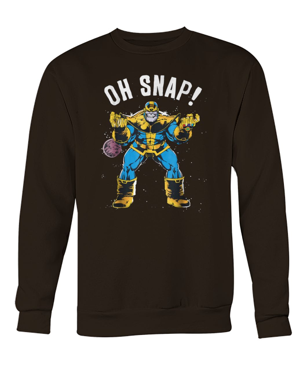 Marvel thanos space oh snap retro comic style crew neck sweatshirt