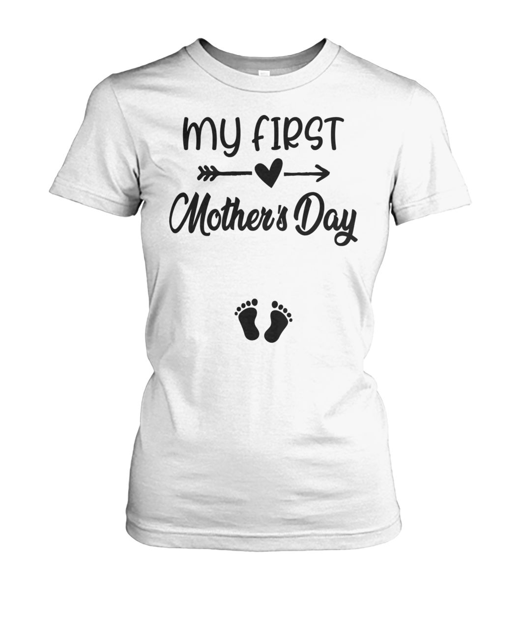 My first mother's day pregnancy announcement women's crew tee