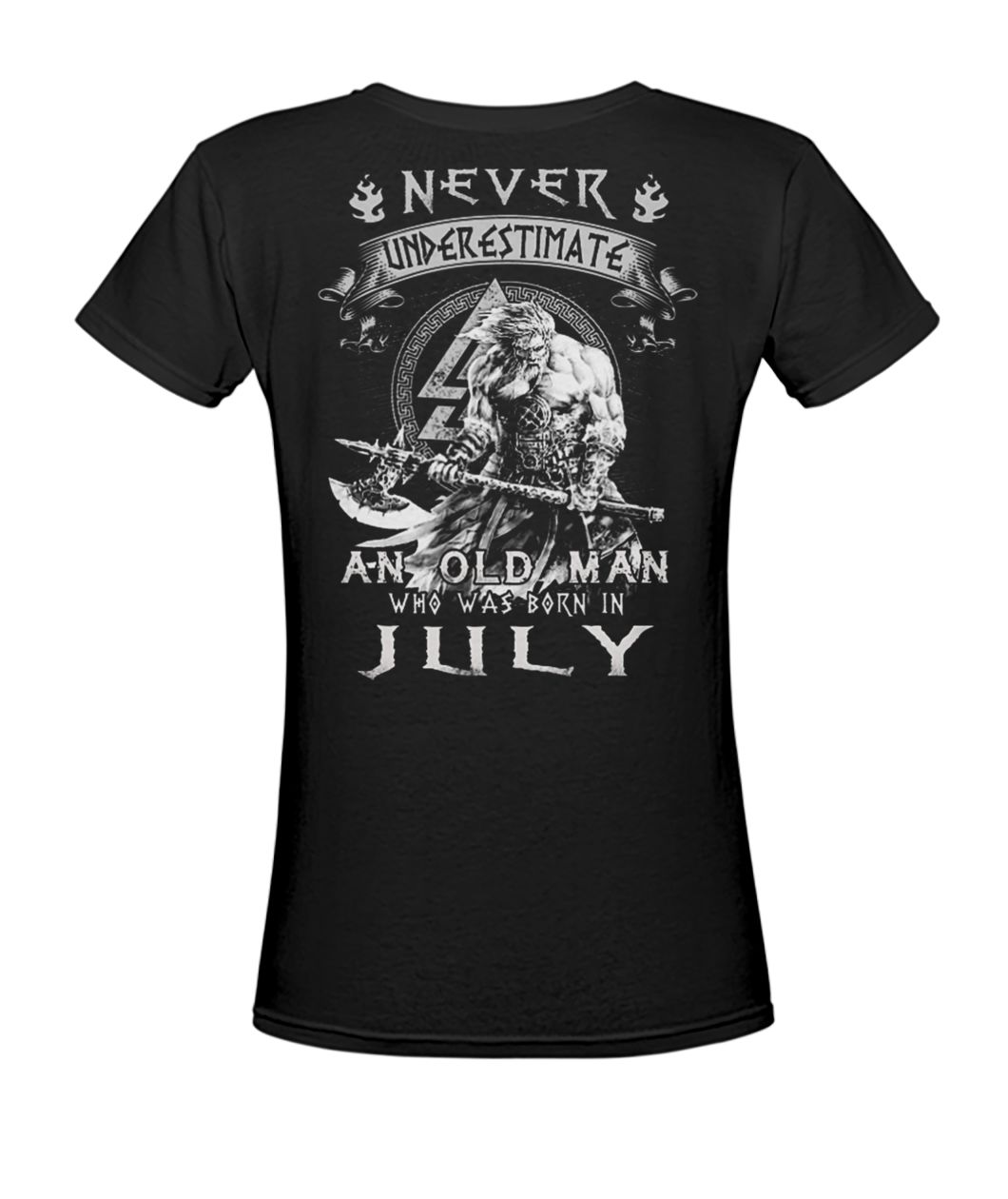 Never underestimate an old man who was born in july women's v-neck