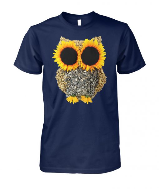Owl sunflower unisex cotton tee
