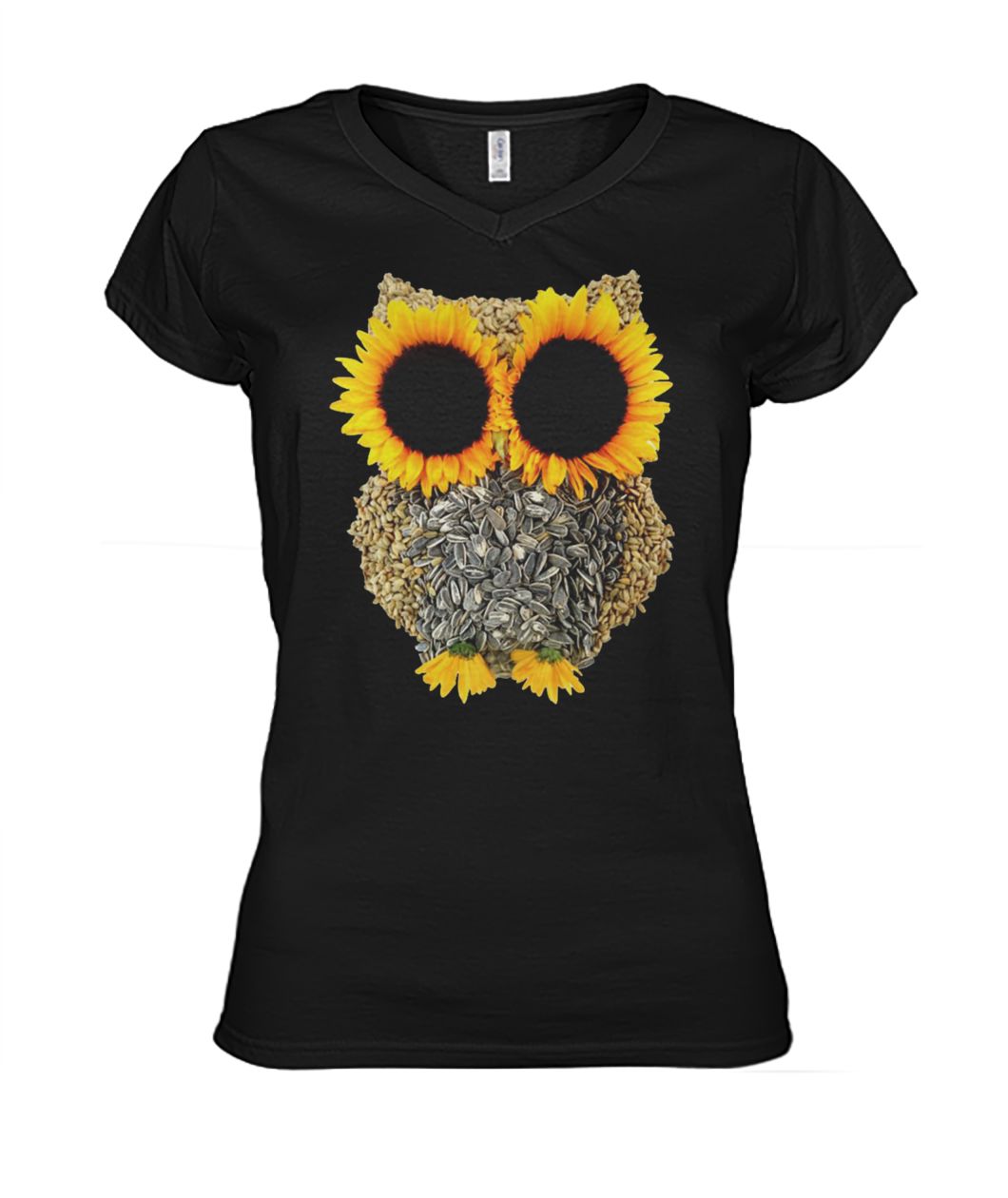 Owl sunflower women's v-neck