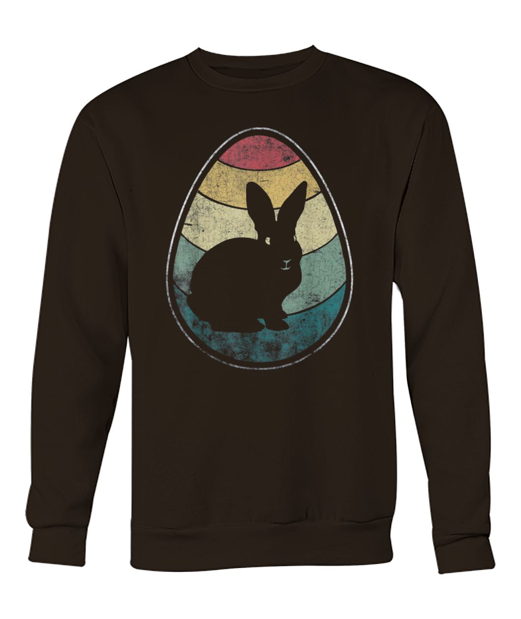 Retro vintage bunny egg happy easter crew neck sweatshirt