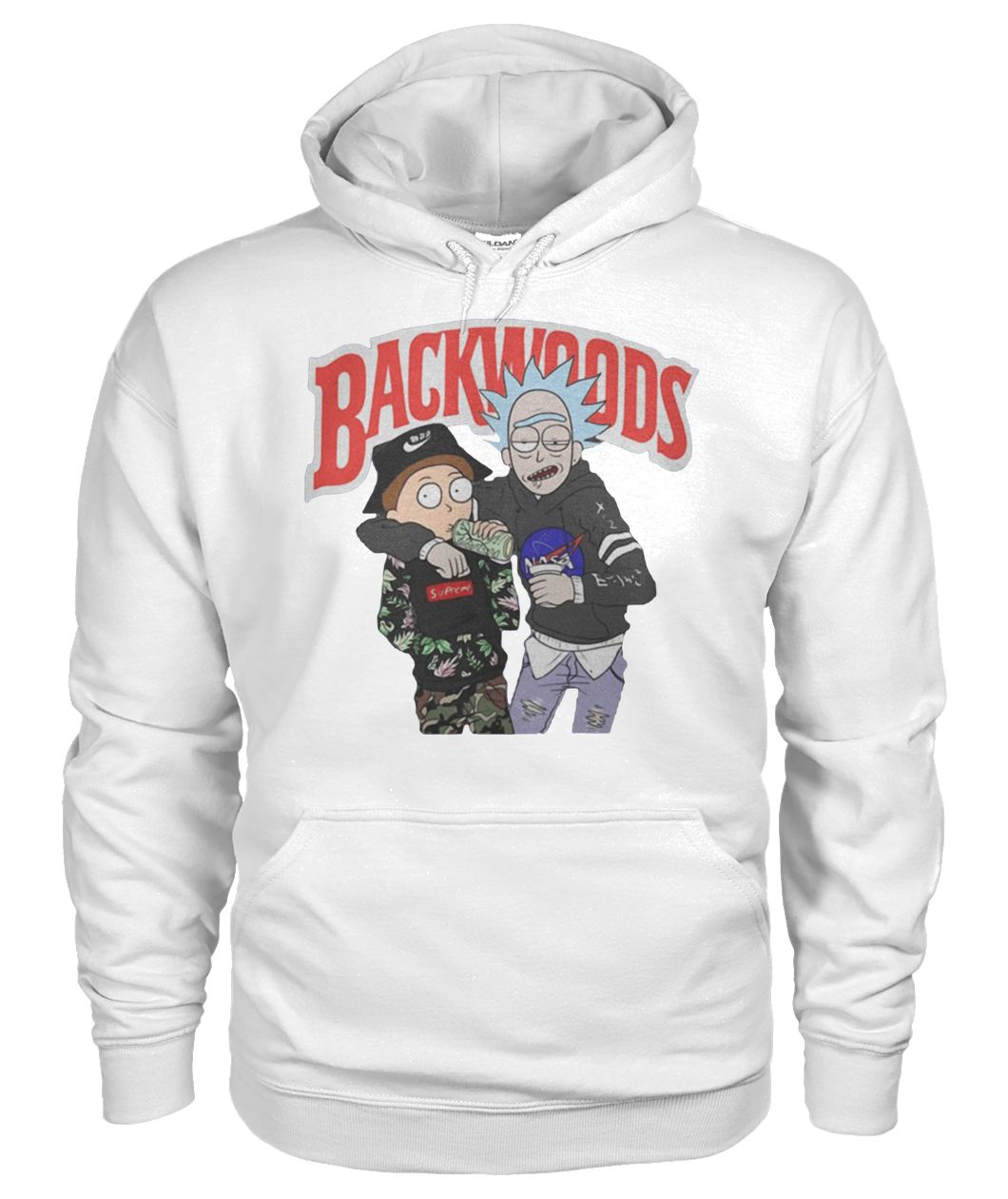 Rick and morty backwoods gildan hoodie