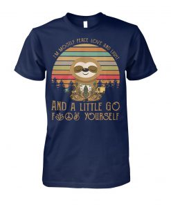 Sloth I’m mostly peace love and light and a little go fuck yourself vintage unisex cotton tee